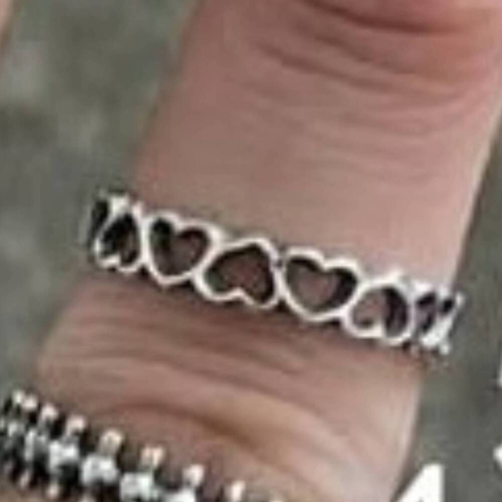 NEW BOHO SOL women's sterling open heart band ring in silver